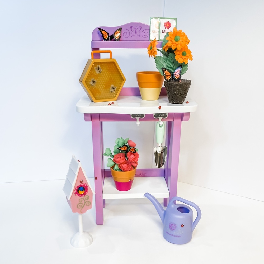 American Girl Sunshine Gardening Bench Set